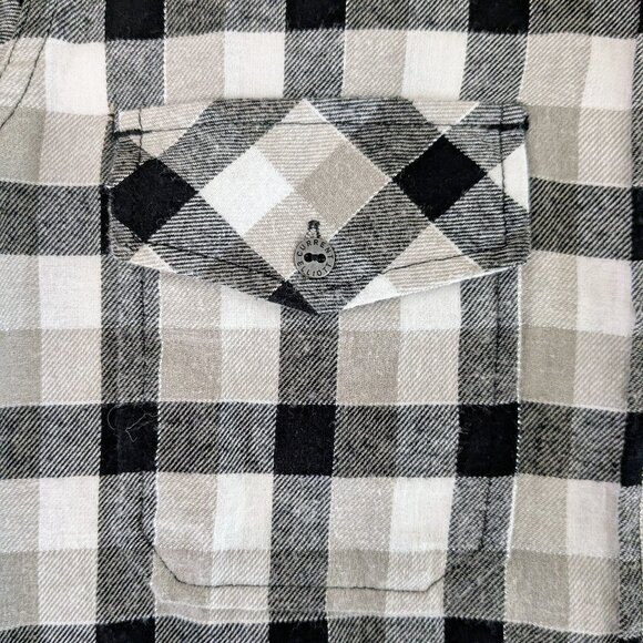 CURRENT/ELLIOTT  Long Sleeve Button Down Shirt Top  Size 2  Black Tan Plaid NWT - Picture 6 of 8
